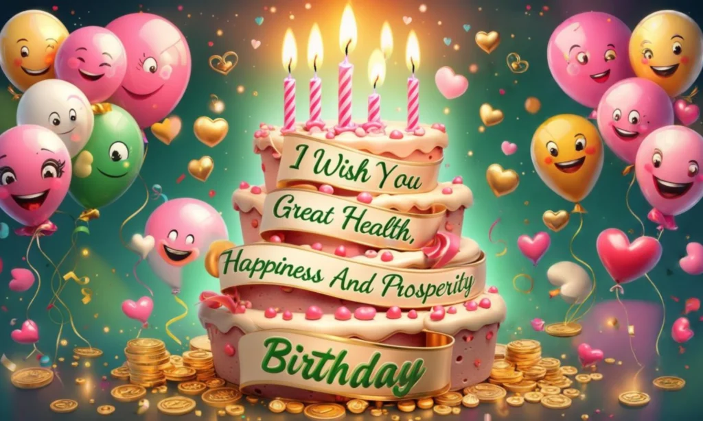 I Wish You Great Health, Happiness And Prosperity Birthday