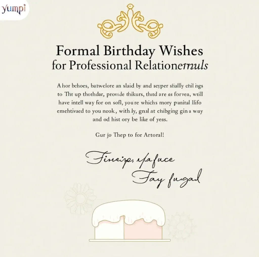 Formal Birthday Wishes for Professional Relationships