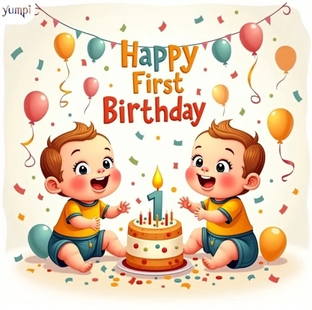 First Birthday Wishes for Twins or Multiples