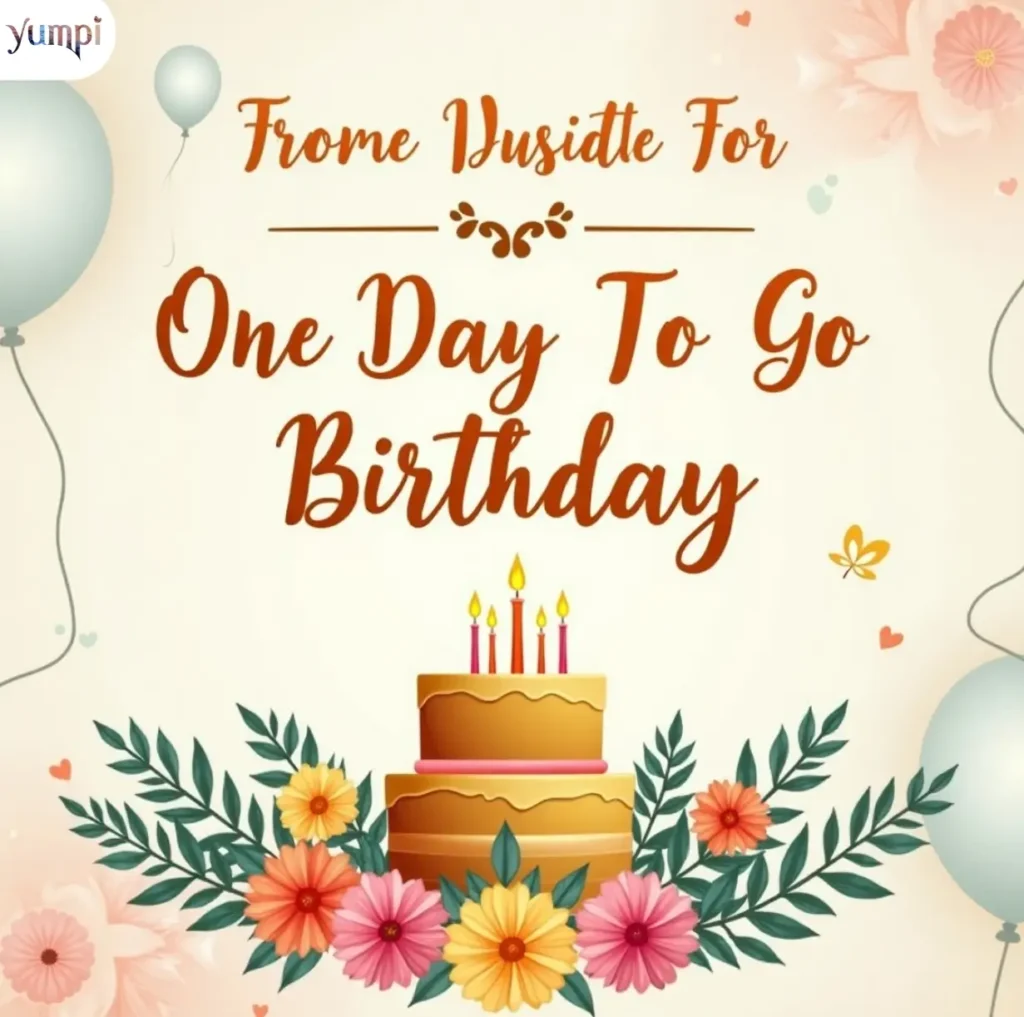 Heartfelt 1 Day To Go For Your Birthday Wishes