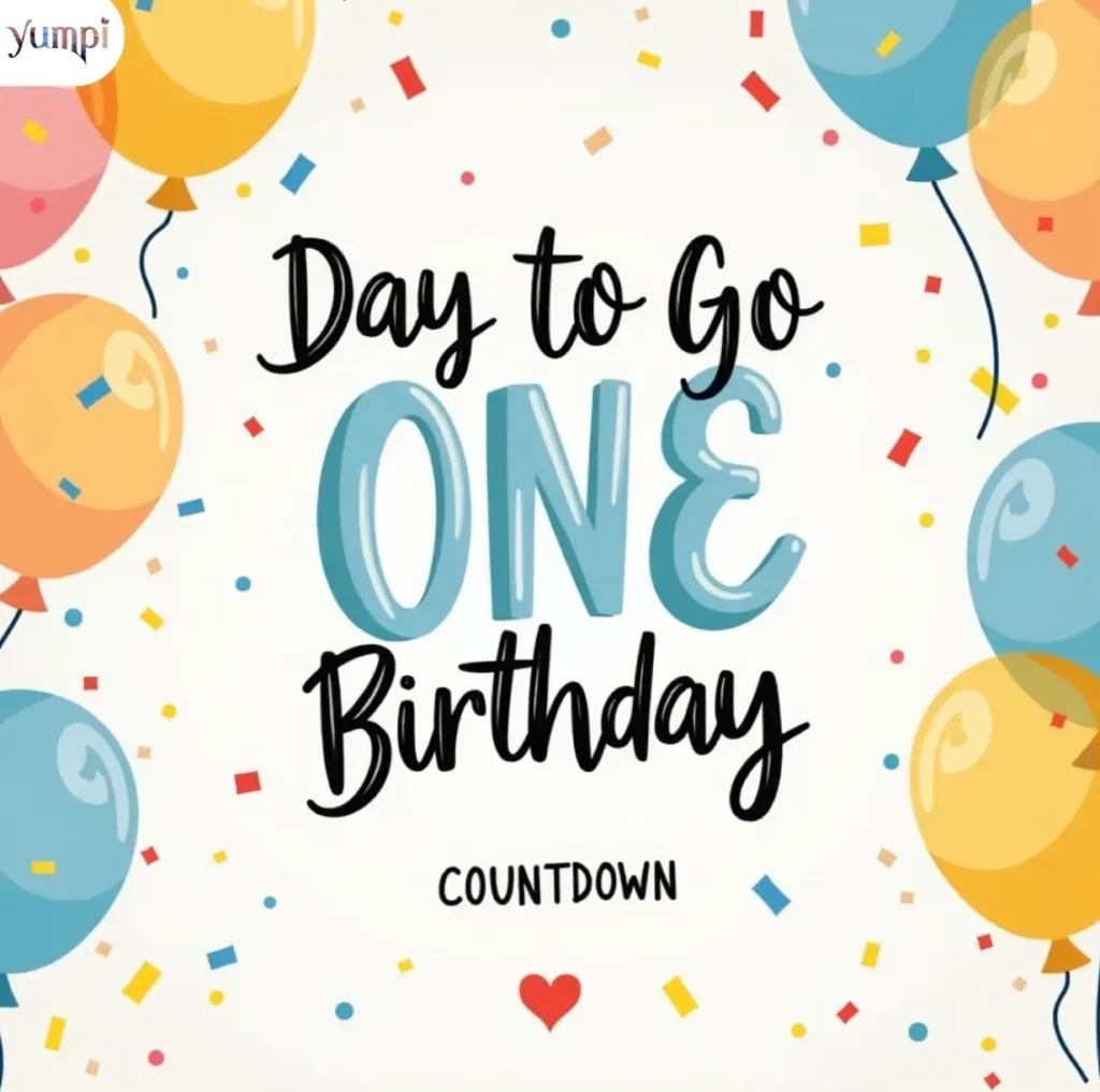 Short & Cute 1 Day To Go For Your Birthday